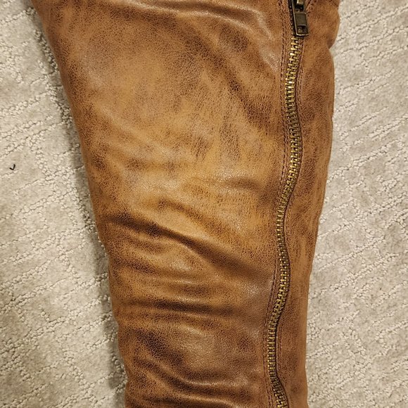 Crown Vintage Chelie Tall Brown Leather Boots - Sz 11 - Picture 5 of 13